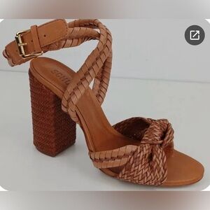 SCHUTZ Women's Brown Braided Block Heels